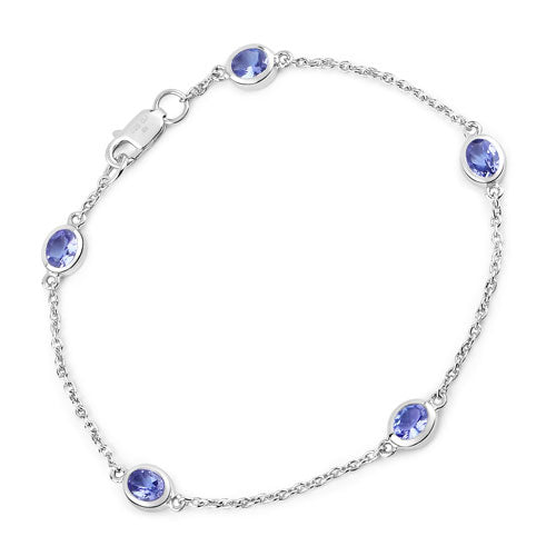 Bids.com 1.65 Carat Genuine Tanzanite .925 Sterling Silver Bracelet Bracelets