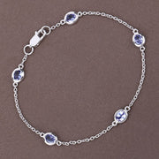 Bids.com 1.65 Carat Genuine Tanzanite .925 Sterling Silver Bracelet Bracelets