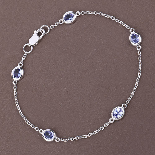 Bids.com 1.65 Carat Genuine Tanzanite .925 Sterling Silver Bracelet Bracelets