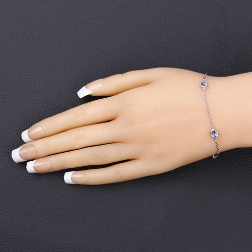 Bids.com 1.65 Carat Genuine Tanzanite .925 Sterling Silver Bracelet Bracelets