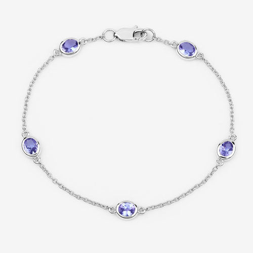 Bids.com 1.65 Carat Genuine Tanzanite .925 Sterling Silver Bracelet Bracelets