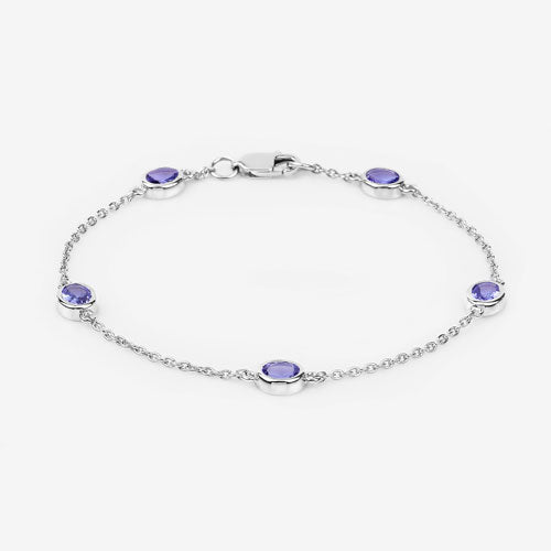 Bids.com 1.65 Carat Genuine Tanzanite .925 Sterling Silver Bracelet Bracelets
