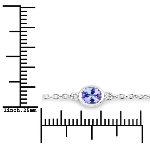 Bids.com 1.65 Carat Genuine Tanzanite .925 Sterling Silver Bracelet Bracelets