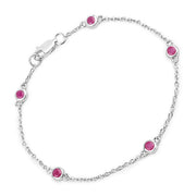 Bids.com 0.65 Carat Genuine Ruby .925 Sterling Silver Bracelet Bracelets