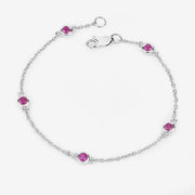 Bids.com 0.65 Carat Genuine Ruby .925 Sterling Silver Bracelet Bracelets