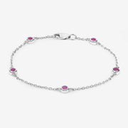 Bids.com 0.65 Carat Genuine Ruby .925 Sterling Silver Bracelet Bracelets