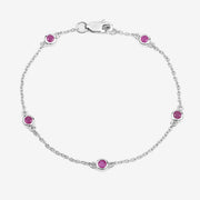 Bids.com 0.65 Carat Genuine Ruby .925 Sterling Silver Bracelet Bracelets