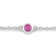 Bids.com 0.65 Carat Genuine Ruby .925 Sterling Silver Bracelet Bracelets