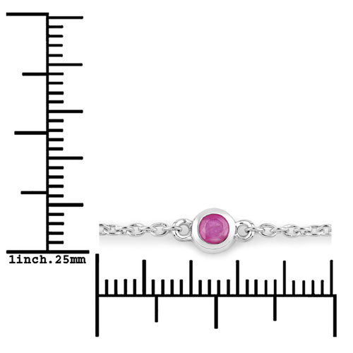 Bids.com 0.65 Carat Genuine Ruby .925 Sterling Silver Bracelet Bracelets