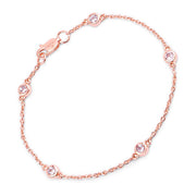 Bids.com 0.45 Carat Genuine Morganite .925 Sterling Silver Bracelet Bracelets