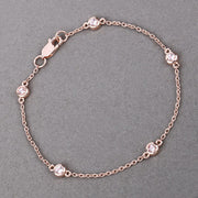 Bids.com 0.45 Carat Genuine Morganite .925 Sterling Silver Bracelet Bracelets
