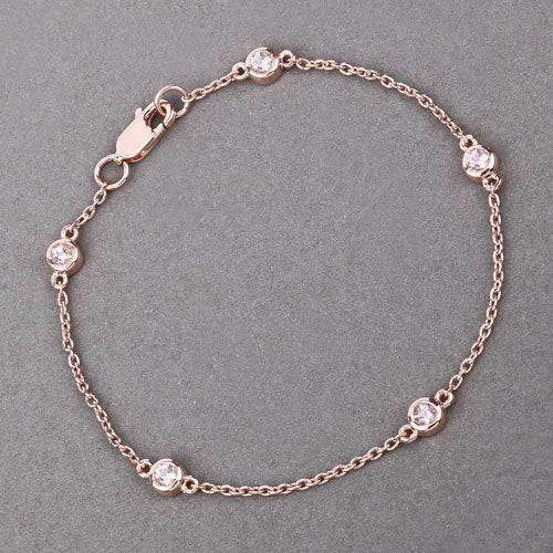 Bids.com 0.45 Carat Genuine Morganite .925 Sterling Silver Bracelet Bracelets