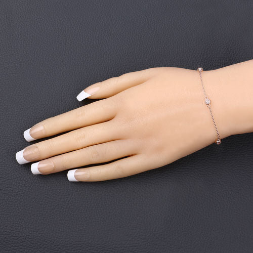 Bids.com 0.45 Carat Genuine Morganite .925 Sterling Silver Bracelet Bracelets
