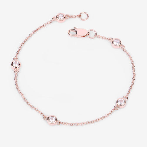 Bids.com 0.45 Carat Genuine Morganite .925 Sterling Silver Bracelet Bracelets