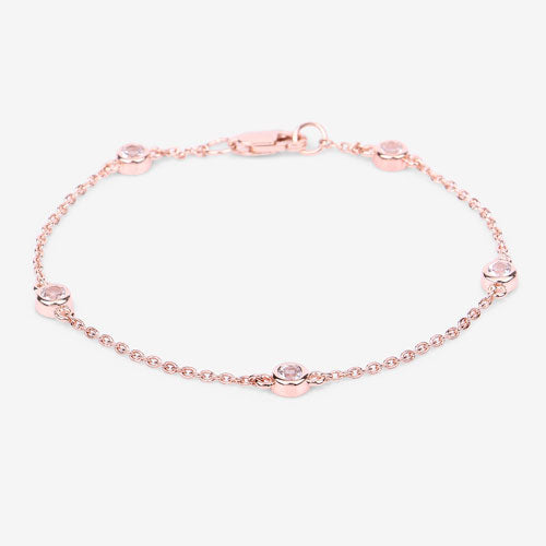 Bids.com 0.45 Carat Genuine Morganite .925 Sterling Silver Bracelet Bracelets