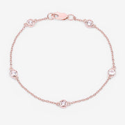 Bids.com 0.45 Carat Genuine Morganite .925 Sterling Silver Bracelet Bracelets