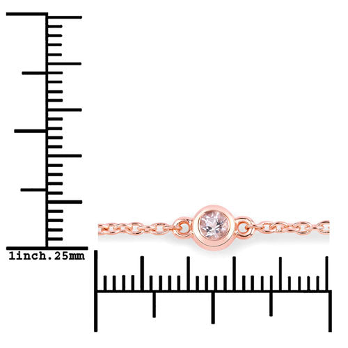 Bids.com 0.45 Carat Genuine Morganite .925 Sterling Silver Bracelet Bracelets