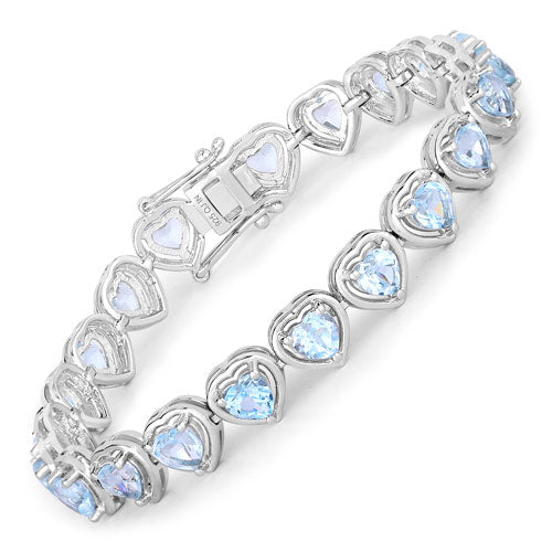 Bids.com 10.50 Carat Genuine Blue Topaz .925 Sterling Silver Bracelet Bracelets