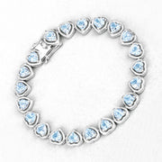 Bids.com 10.50 Carat Genuine Blue Topaz .925 Sterling Silver Bracelet Bracelets