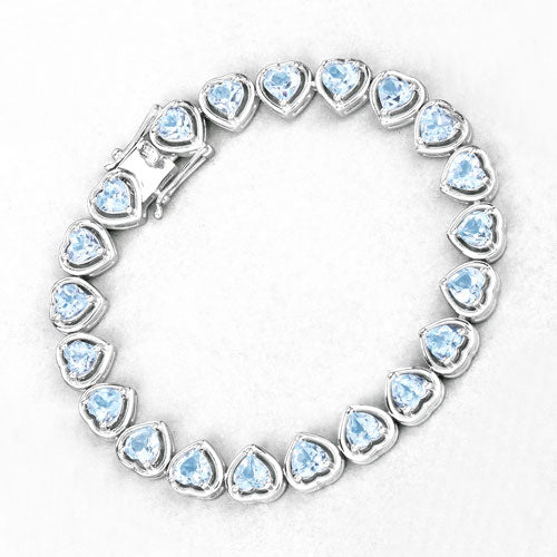 Bids.com 10.50 Carat Genuine Blue Topaz .925 Sterling Silver Bracelet Bracelets
