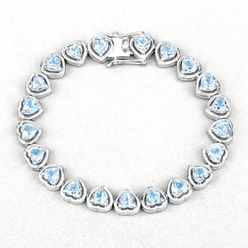 Bids.com 10.50 Carat Genuine Blue Topaz .925 Sterling Silver Bracelet Bracelets