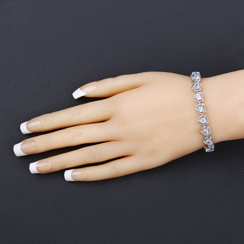 Bids.com 10.50 Carat Genuine Blue Topaz .925 Sterling Silver Bracelet Bracelets