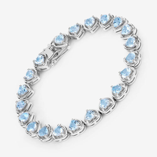 Bids.com 10.50 Carat Genuine Blue Topaz .925 Sterling Silver Bracelet Bracelets