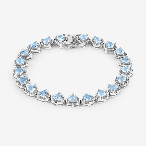 Bids.com 10.50 Carat Genuine Blue Topaz .925 Sterling Silver Bracelet Bracelets