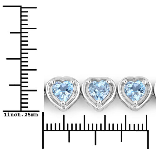 Bids.com 10.50 Carat Genuine Blue Topaz .925 Sterling Silver Bracelet Bracelets