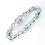 Bids.com 10.06 Carat Genuine Aquamarine .925 Sterling Silver Bracelet Bracelets