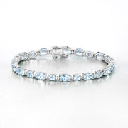 Bids.com 10.06 Carat Genuine Aquamarine .925 Sterling Silver Bracelet Bracelets