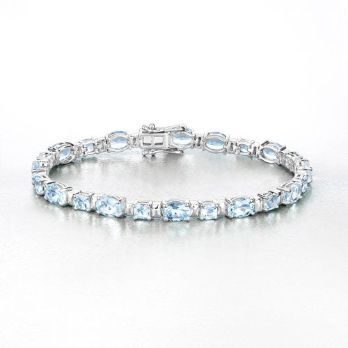 Bids.com 10.06 Carat Genuine Aquamarine .925 Sterling Silver Bracelet Bracelets