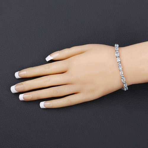 Bids.com 10.06 Carat Genuine Aquamarine .925 Sterling Silver Bracelet Bracelets
