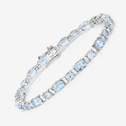 Bids.com 10.06 Carat Genuine Aquamarine .925 Sterling Silver Bracelet Bracelets