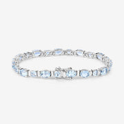 Bids.com 10.06 Carat Genuine Aquamarine .925 Sterling Silver Bracelet Bracelets
