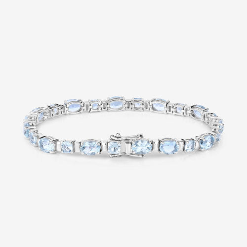 Bids.com 10.06 Carat Genuine Aquamarine .925 Sterling Silver Bracelet Bracelets
