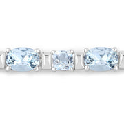 Bids.com 10.06 Carat Genuine Aquamarine .925 Sterling Silver Bracelet Bracelets