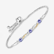 Bids.com 0.77 Carat Genuine Tanzanite and White Sapphire .925 Sterling Silver Bracelet Bracelets