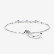 Bids.com 0.77 Carat Genuine Tanzanite and White Sapphire .925 Sterling Silver Bracelet Bracelets
