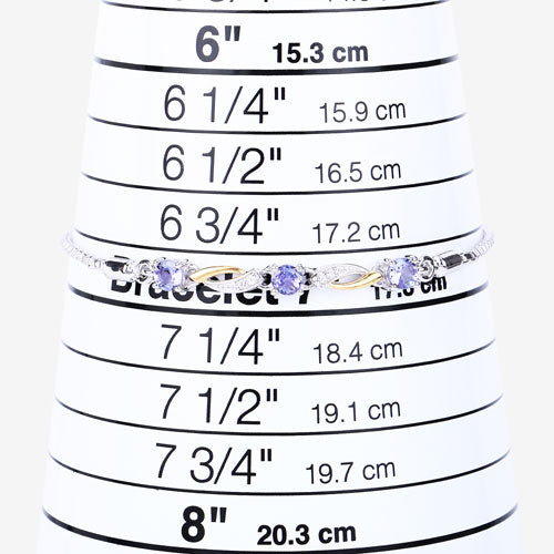 Bids.com 0.77 Carat Genuine Tanzanite and White Sapphire .925 Sterling Silver Bracelet Bracelets