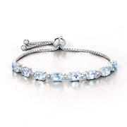 Bids.com 7.60 Carat Genuine Blue Topaz .925 Sterling Silver Bracelet Bracelets