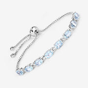 Bids.com 7.60 Carat Genuine Blue Topaz .925 Sterling Silver Bracelet Bracelets
