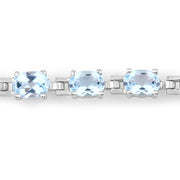 Bids.com 7.60 Carat Genuine Blue Topaz .925 Sterling Silver Bracelet Bracelets