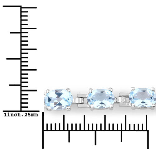 Bids.com 7.60 Carat Genuine Blue Topaz .925 Sterling Silver Bracelet Bracelets