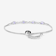 Bids.com 1.81 Carat Genuine Tanzanite and White Topaz .925 Sterling Silver Bracelet Bracelets