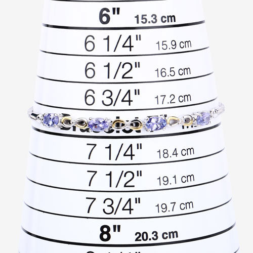 Bids.com 1.81 Carat Genuine Tanzanite and White Topaz .925 Sterling Silver Bracelet Bracelets