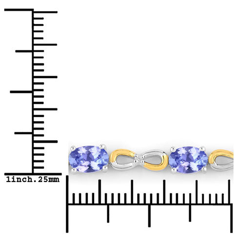 Bids.com 1.81 Carat Genuine Tanzanite and White Topaz .925 Sterling Silver Bracelet Bracelets