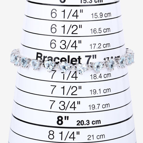 Bids.com 7.71 Carat Genuine Aquamarine and White Diamond .925 Sterling Silver Bracelet Bracelets