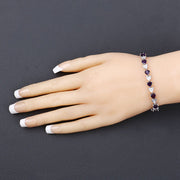 Bids.com 6.59 Carat Genuine Amethyst and White Diamond .925 Sterling Silver Bracelet Bracelets