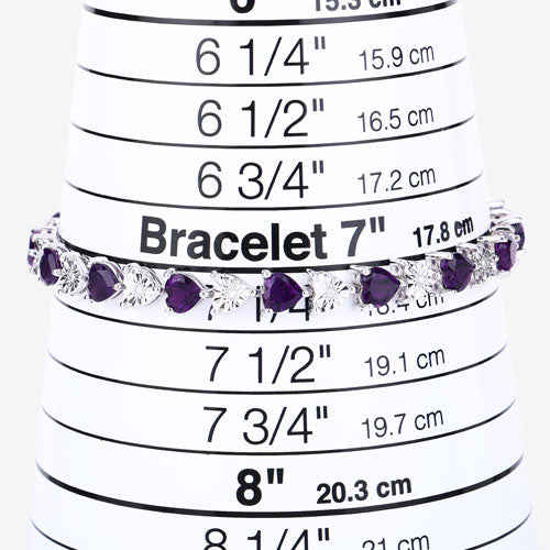 Bids.com 6.59 Carat Genuine Amethyst and White Diamond .925 Sterling Silver Bracelet Bracelets